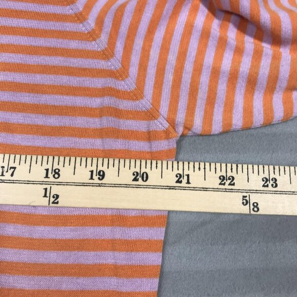 Paul Smith Sweater Mens Extra Large Orange Pink Striped V Neck 100% Cotton - Picture 6 of 12